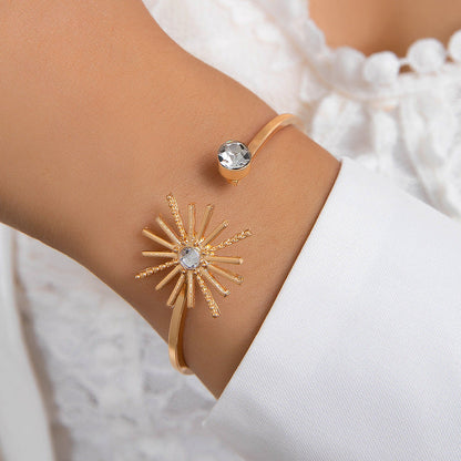 Floral Pearl Open Cuff Bracelet Stylish Fresh Design