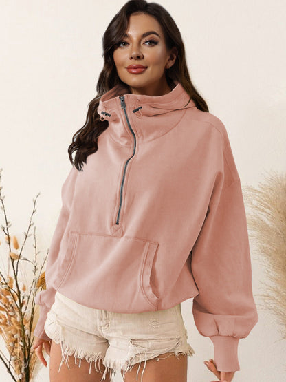Hooded Sweatshirt for Women - Casual Pullover with Zipper