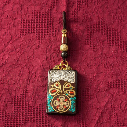 Nepal Exotic Keychain Pendant Creative Personality Men'S And Women'S Car Chain Red Hand Woven Rope Pendant