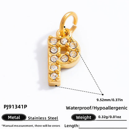DIY Letter Pendant Necklace and Bracelet Set Stainless Steel Accessories
