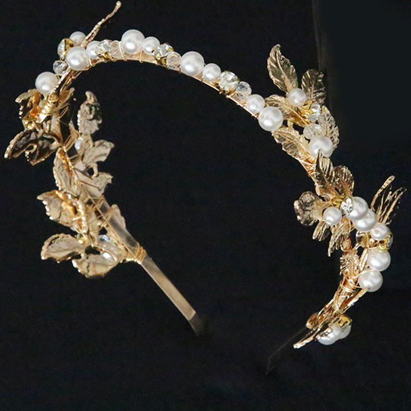 Alloy Leaf Hairband Baroque Bridal Hair Accessory