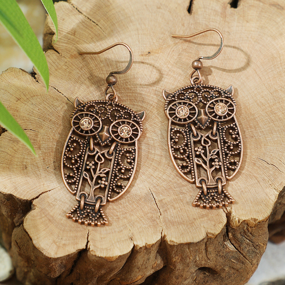 Bohemian Style Vintage Owl Earrings Zinc Alloy Jewelry
