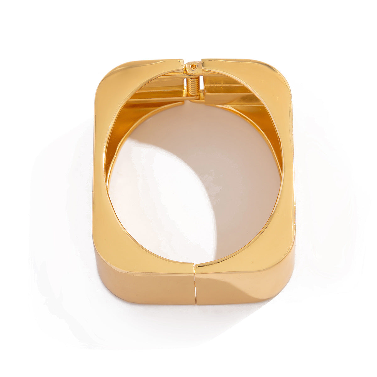 Metallic Spring Bangle Bracelet Stylish Geometric Design For Women