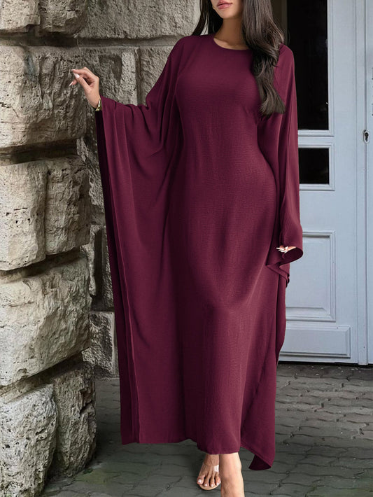 Elegant Solid Color Long Sleeve Dress for Women
