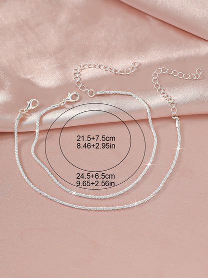 Simple Glitter Double Anklet