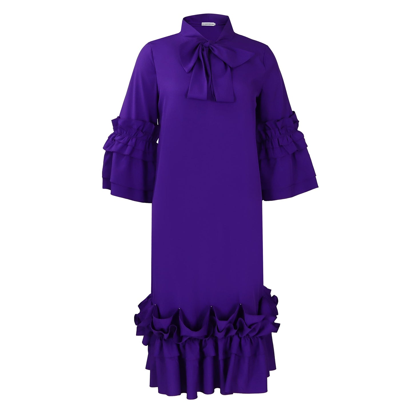 Fashionable Ruffle Sleeve Plus Size Casual Dress