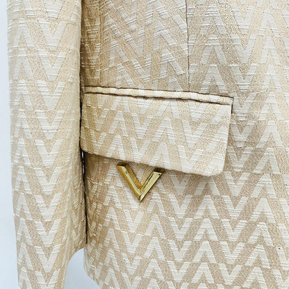 Patterned Suit Set Trendy Urban Style