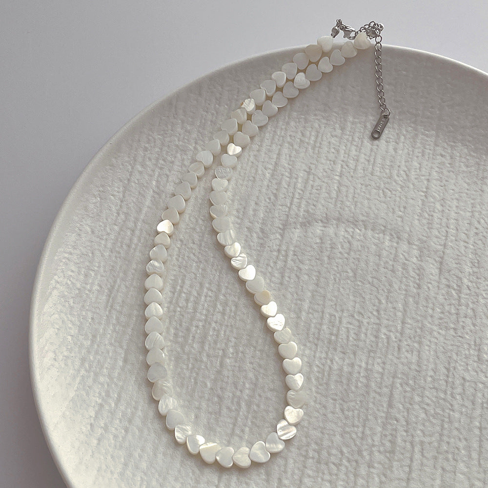 Minimalist Heart Shell Beach Choker Necklace