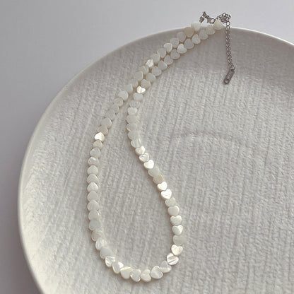 Minimalist Heart Shell Beach Choker Necklace