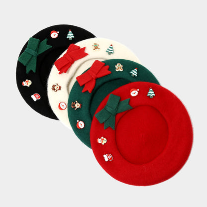 Winter Elegant Wool Blend Christmas Beanie Hat