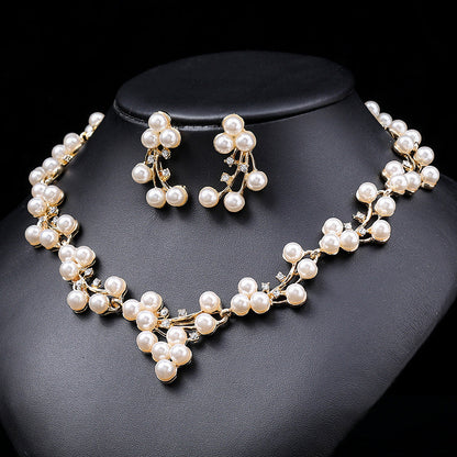 Trendy Pearl Necklace Jewelry Set for Women