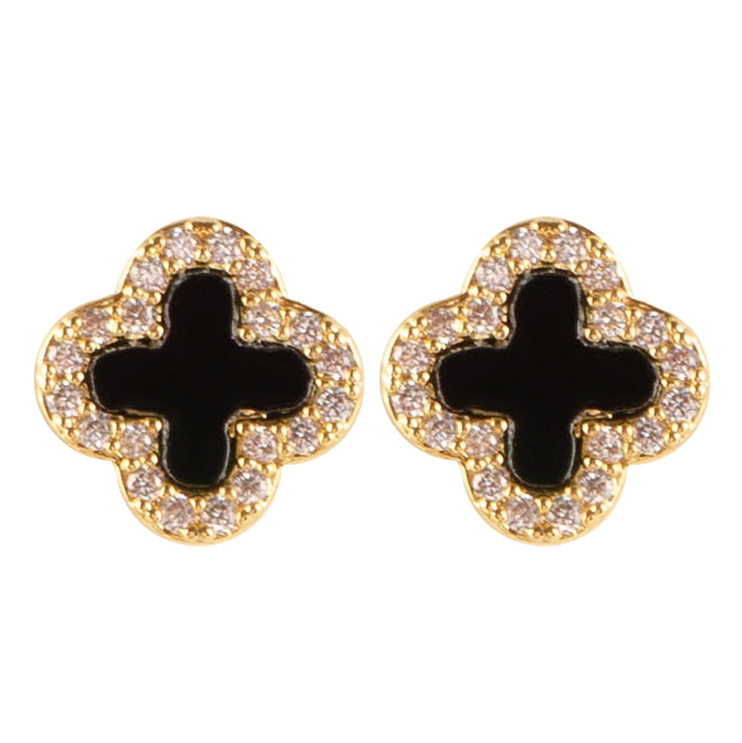 Charming Clover Stud Earrings Elegant Floral Design Silver Needle Earrings