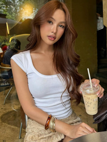 Trendy Casual Slim Fit Crop Top T-Shirt