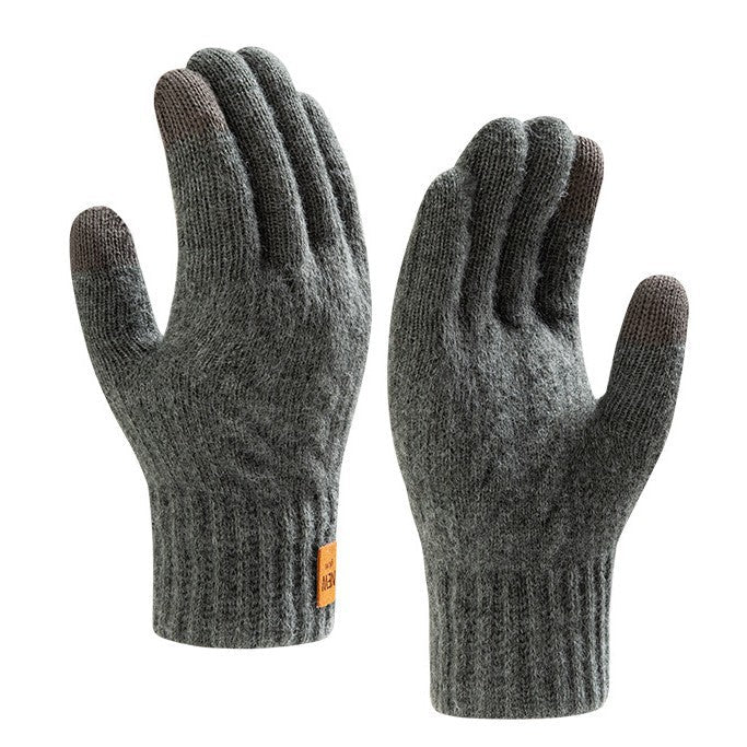 Touchscreen Winter Thicker Knit Gloves for Men
