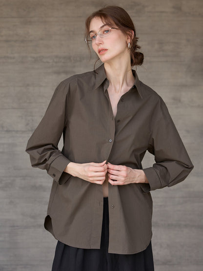 Cotton Long Sleeve Shirt with Lace Design for Effortless Style