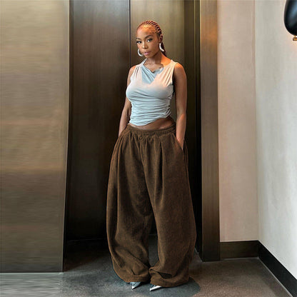 Casual High-Waisted Wide-Leg Pants For Women