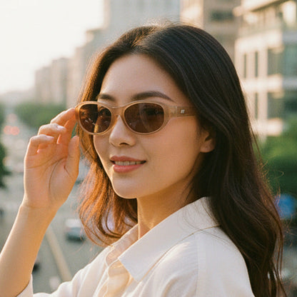 Oval Cat Eye Sunglasses Classic Retro Outdoor Fashion Shades