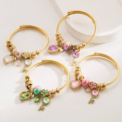 Fashionable Adjustable Heart Charm Bracelet for Couples