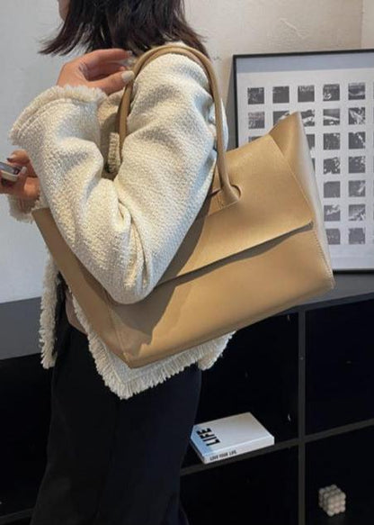 Spacious Pu Tote Bag With Minimalist Flap Design