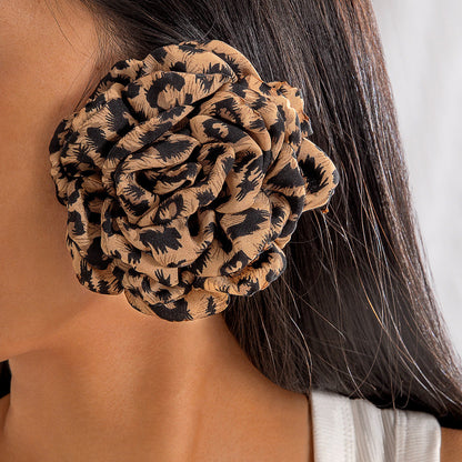 Geometric Leopard Print Resin Drop Earrings For Women