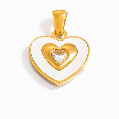 Trendy DIY Jewelry Accessories Heart Shaped Pendant Necklace and Bracelet Set