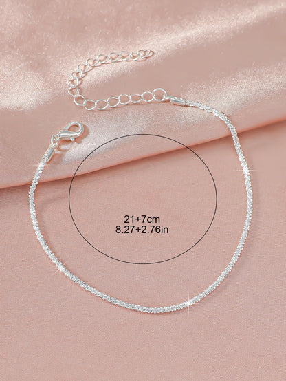 Simple Glitter Double Anklet