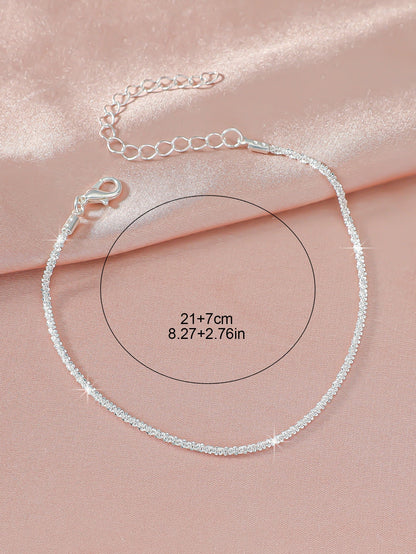 Simple Glitter Double Anklet