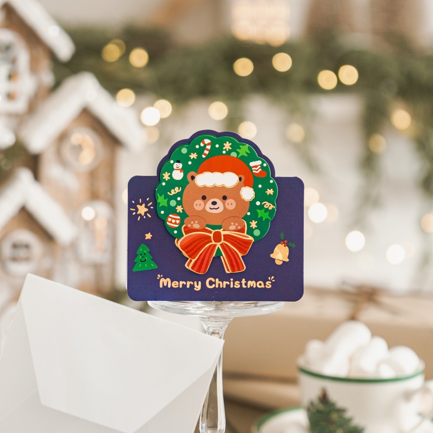 Cute Gold Foiling Christmas Greeting Card