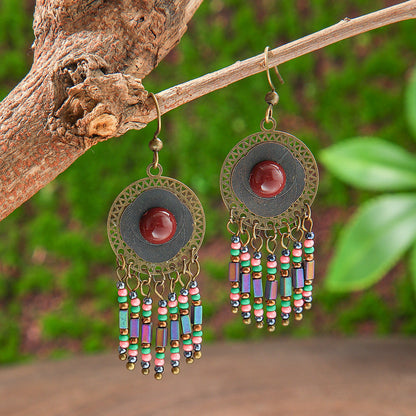 Bohemian Colorful Drop Oil Earrings Stylish Accessories