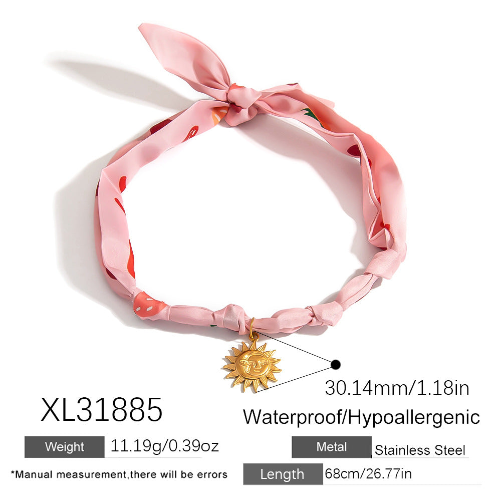 Sweetheart Floral Stainless Steel Pendant Necklace Fashionable Casual Accessories