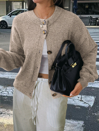 Minimalist Long Sleeve Button Down Knit Cardigan