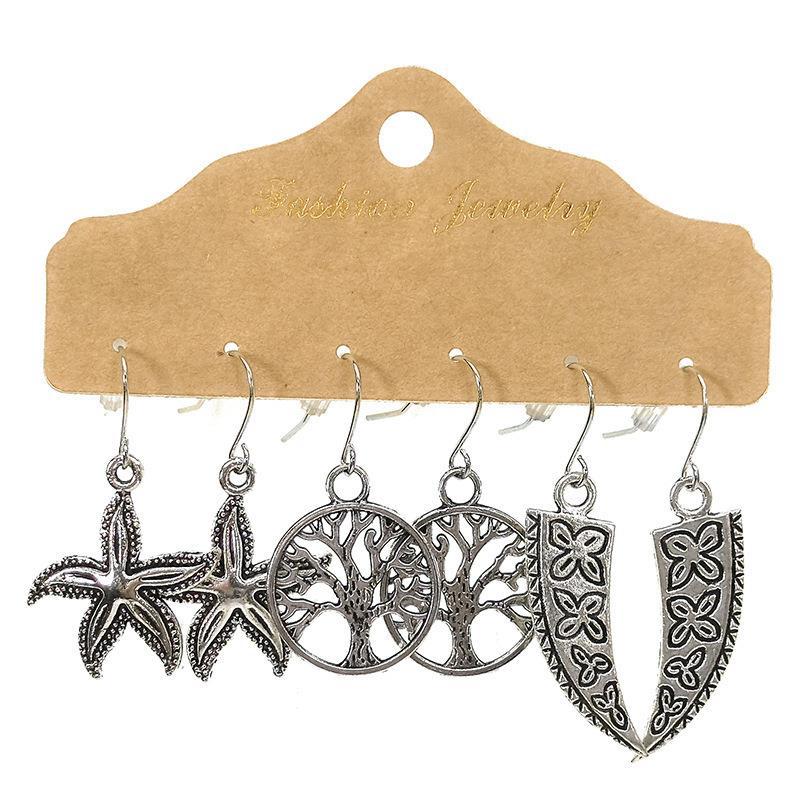 Bohemian Geometric Tassel Hoop Earrings