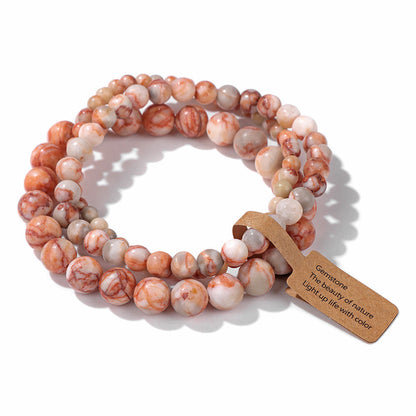 3Pcs Simple Stretch Beaded Bracelet Set