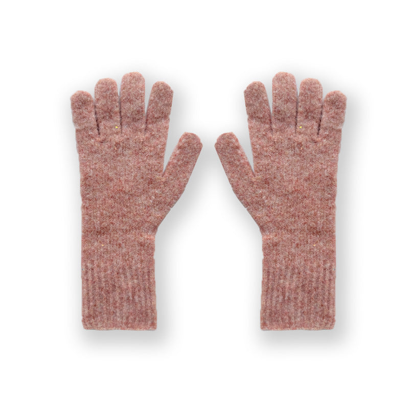 Handmade Wool Blend Sequin Mittens With Touch Screen Capability