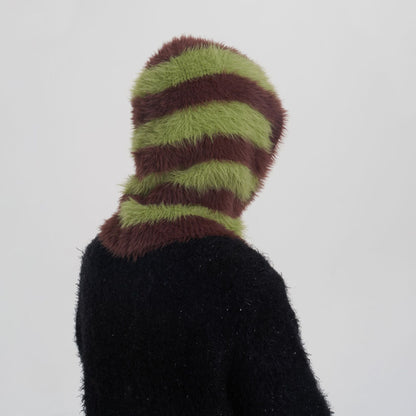 Striped Color Block Pullover Hat Scarve