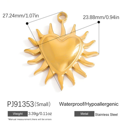 Luxury Stainless Steel Jewelry Accessories Elegant Heart-Shaped Stones