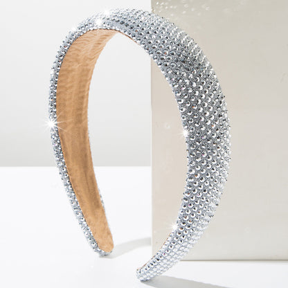 Wide Brim Rhinestone Headband Glamorous Party Hair Accessory