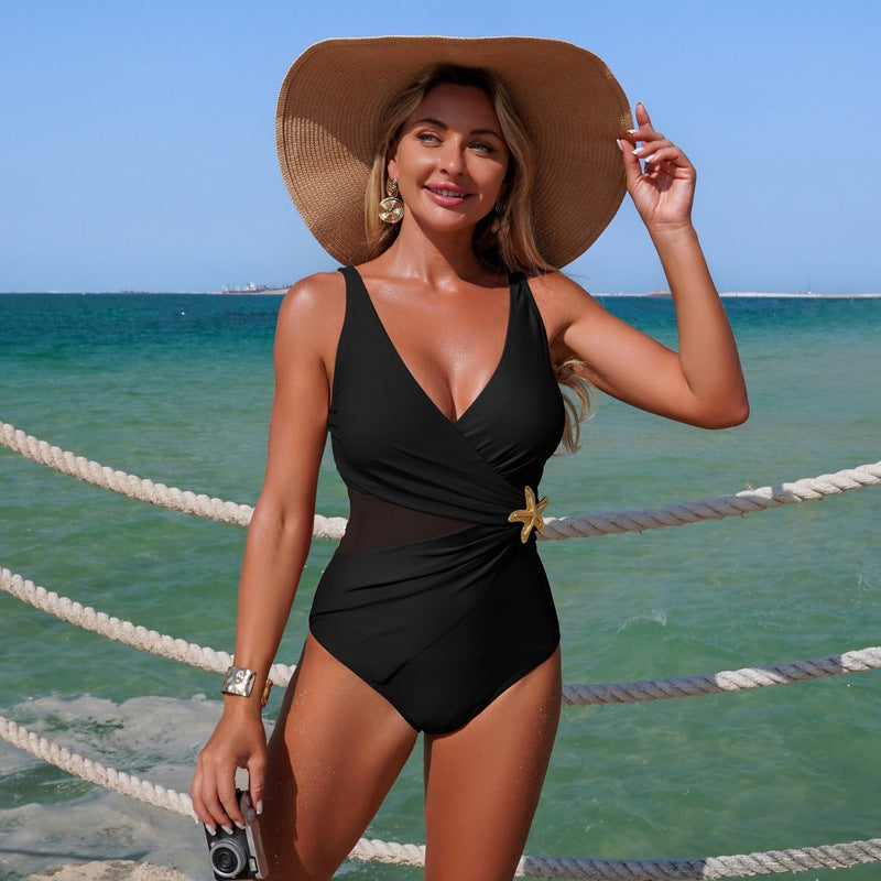 Women’S One-Piece Swimsuit With Mesh Detail