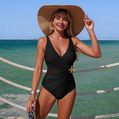 Women’S One-Piece Swimsuit With Mesh Detail