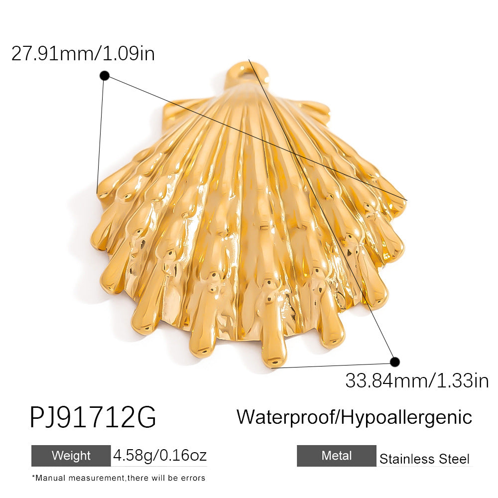 DIY Jewelry Accessories 18K Gold-Plated Stainless Steel Ocean-Inspired Bracelet Necklace Earring Pendant