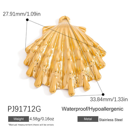 DIY Jewelry Accessories 18K Gold-Plated Stainless Steel Ocean-Inspired Bracelet Necklace Earring Pendant
