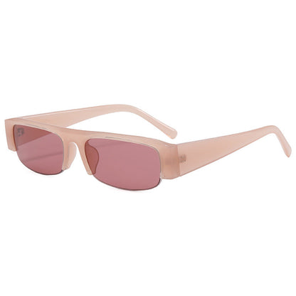 Trendy Half-Frame PC Sunglasses Stylish Square Sun Protection