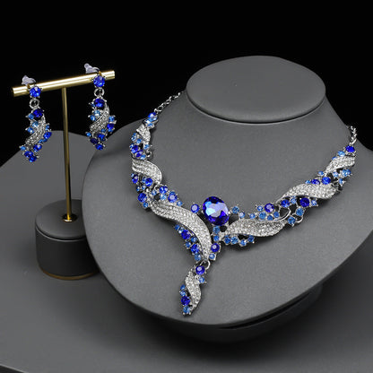 Trendy Colorful Pendant Necklace and Earring Set