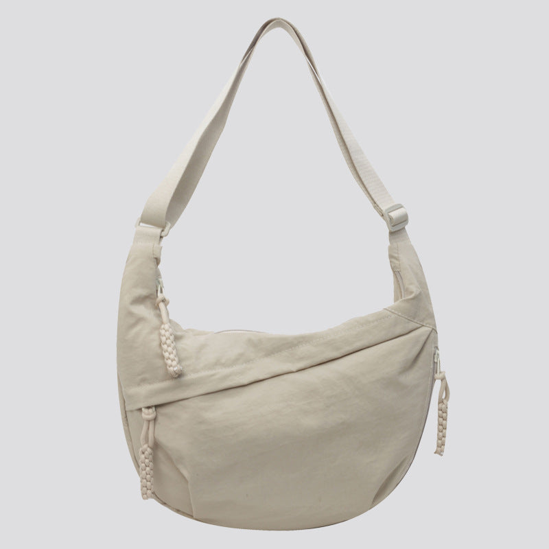Solid Color Nylon Large Capacity Shoulder Bag