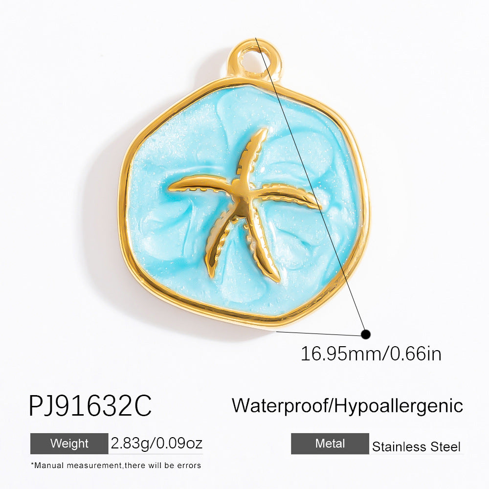 Stainless Steel DIY Ocean Series Coconut Tree Pendant Necklace