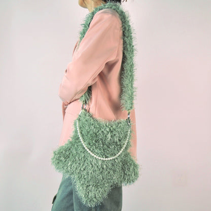 Star Shaped Cute Tassel Plush Shoulder Bag
