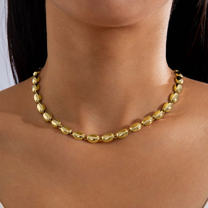 Trendy Geometric Metal Choker Necklace