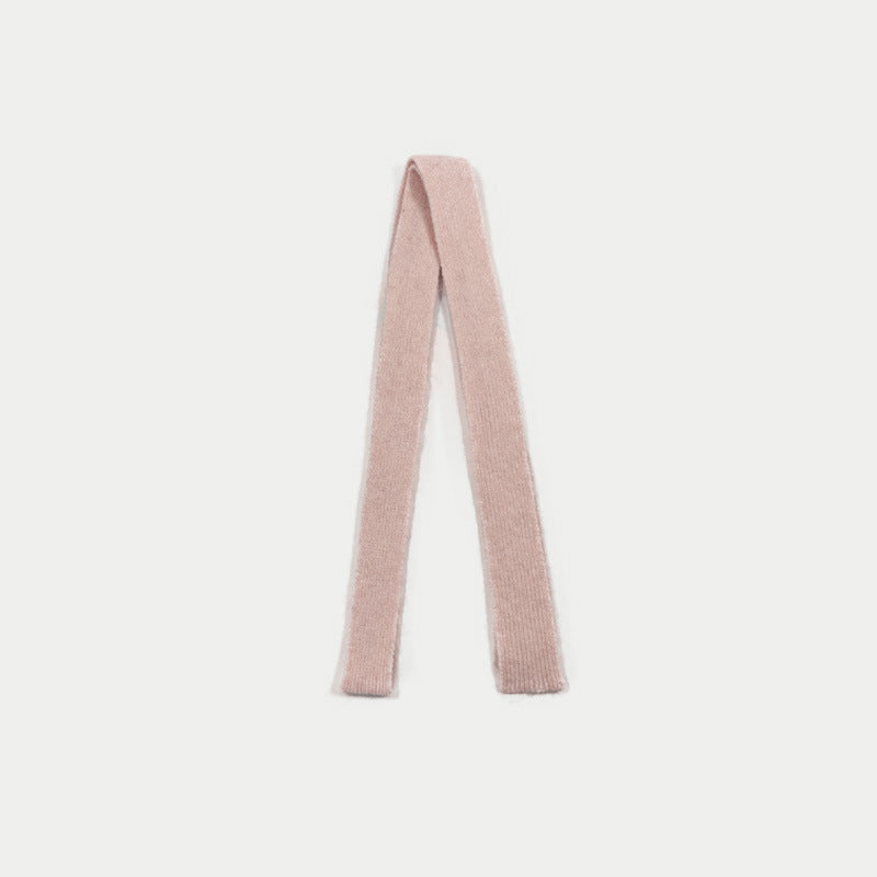 Solid Color Knitted Wool Blend Scarf for Women