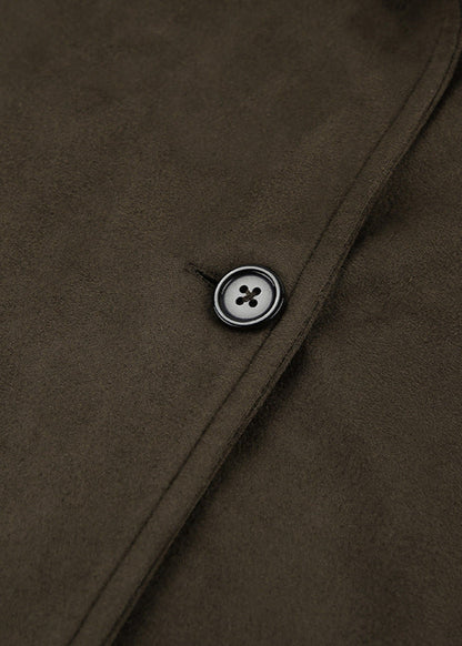 Suede Trench Coat With Tailored Fit And Classic Collar