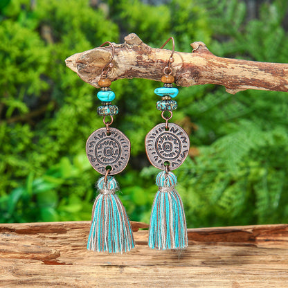 Bohemian Geometric Tassel Earrings Exotic Vacation Jewelry